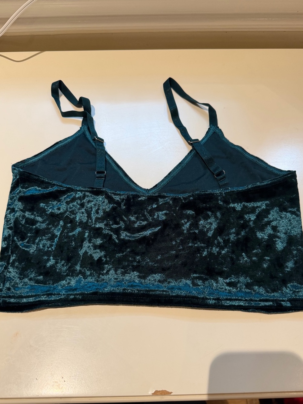 Blackmilk Evergreen Crushed Velvet Crop Top - Picture 2 of 3